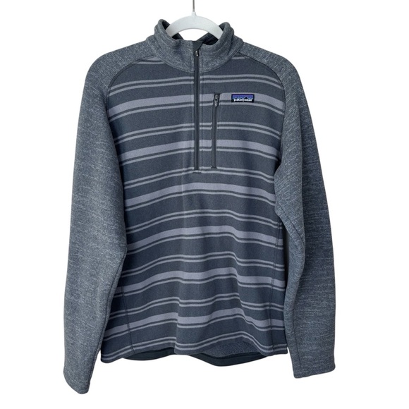 Patagonia Other - Patagonia Striped Better Sweater 1/4 Zip Pullover Gray Stripe Men’s Size Medium
